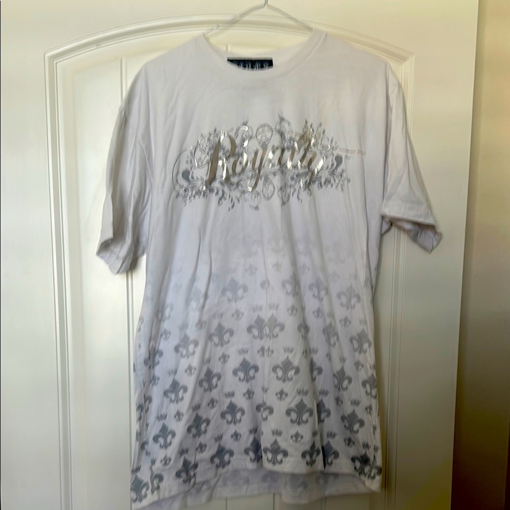 Beverly Hills Royalty White Graphic Men's Shirt